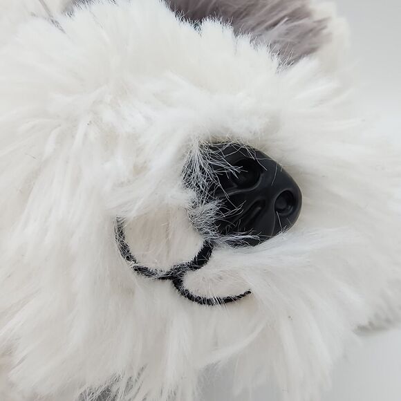 FAO Schwarz Gray White Sheep Dog Plush 10” Red Sparkle Collar Stuffed Animal Toy - Picture 2 of 11